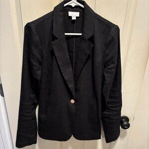 J.JILL linen blend blazer in black size small tall